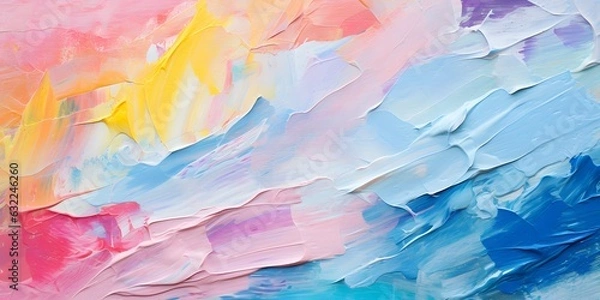 Fototapeta Closeup of abstract rough colorful multicolored art painting texture