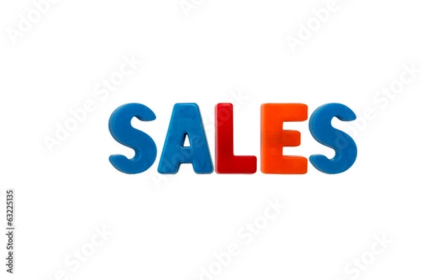 Fototapeta Letter magnets SALES isolated on white