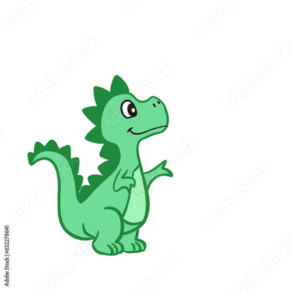 Fototapeta green dragon cartoon, illustration 