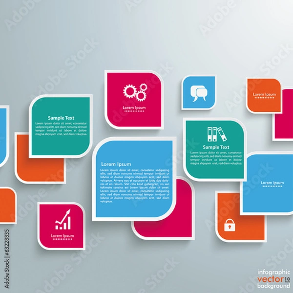 Obraz Abstract Round Colored Quadrates Design