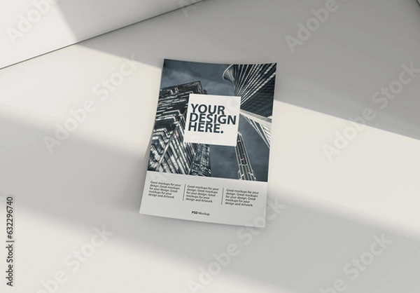 Fototapeta Sheet of Paper on floor Mockup        
