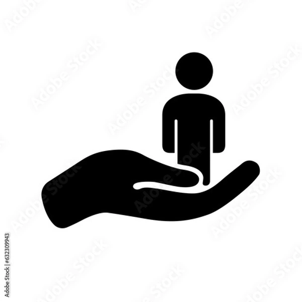 Obraz Person in hands icon