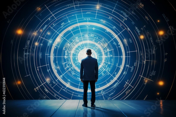 Fototapeta businessman in a tunnel, generative AI