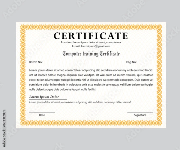 Fototapeta Certificate Design Template |  Vector illustration | Vector