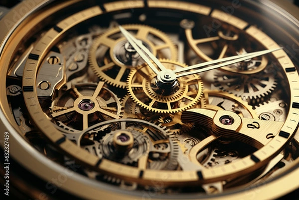 Obraz Precision in Time: Mechanism of a Golden Timepiece