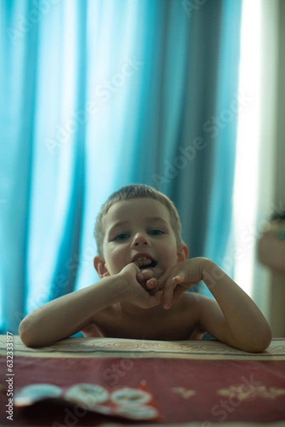 Obraz child exercising in gym