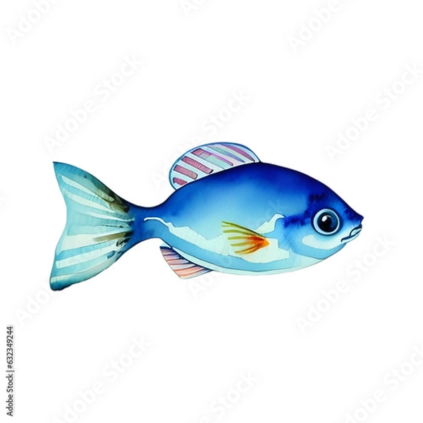 Obraz fish, watercolor ocean theme, generative ai