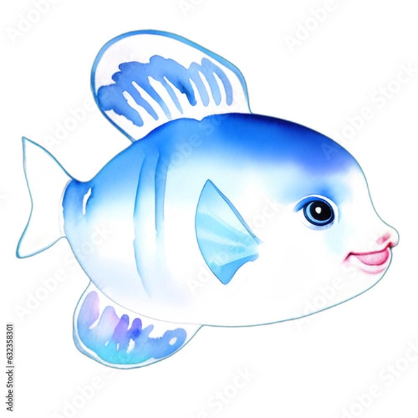 Obraz fish, watercolor ocean theme, generative ai