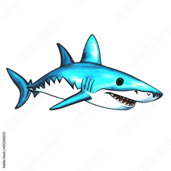 Obraz shark, watercolor ocean theme, generative ai