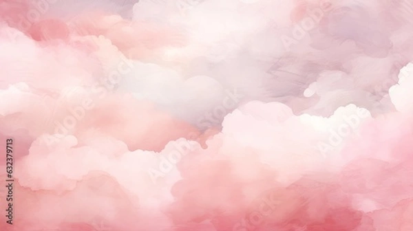 Fototapeta Soft pink texture watercolor clouds background, abstract