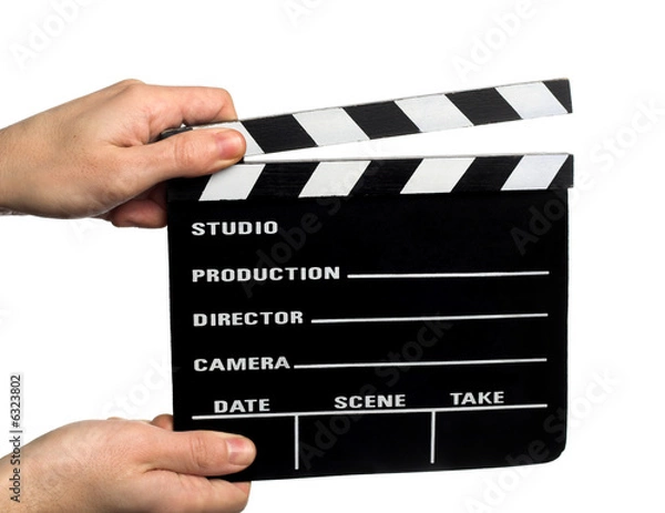 Obraz hands holding a movie clapper