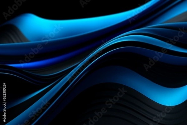 Obraz abstract blue and black background. generative ai