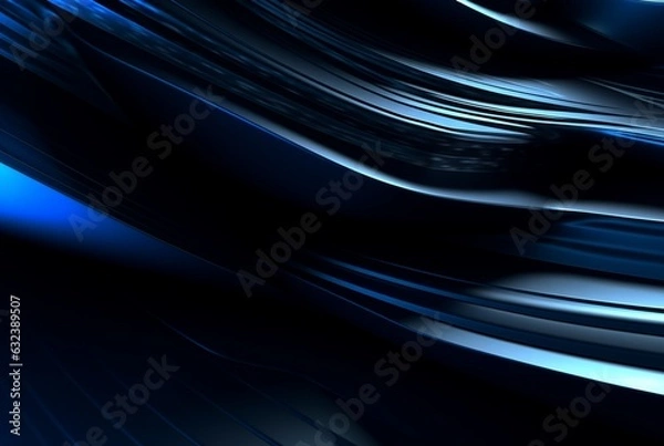 Fototapeta abstract blue and black background. generative ai