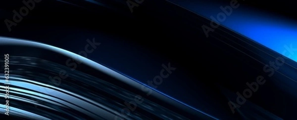 Fototapeta abstract blue and black background. generative ai