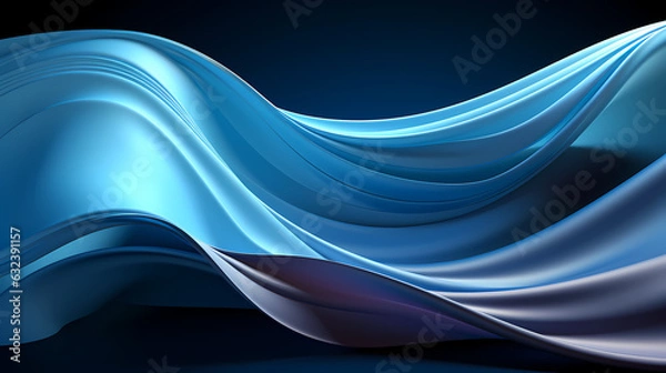 Fototapeta Ethereal Waters: Captivating Dark Cyan Waveform Design