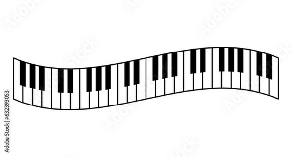Obraz 波状のピアノ鍵盤