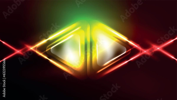 Obraz Techno neon triangles with light effects in the dark