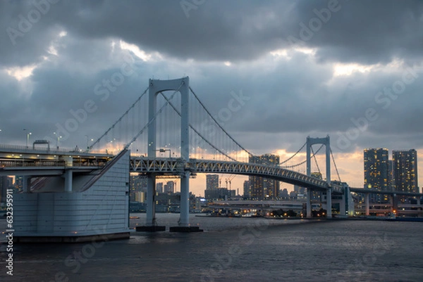 Obraz レインボーブリッジと屋形船