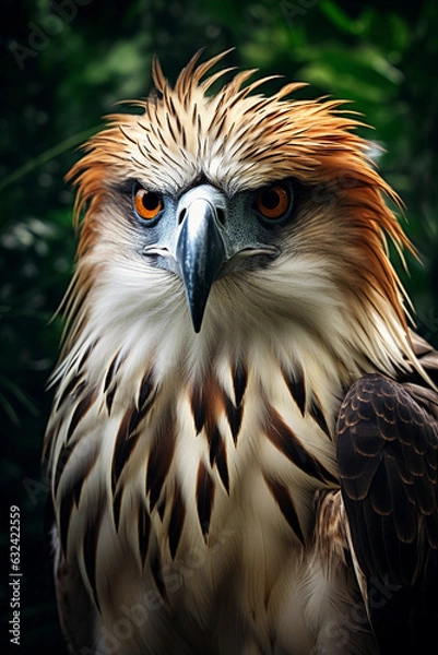 Obraz Philippine Eagle in the Jungle Showing Majesty. Majestic Portrait. Wildlife Animal. Generative ai
