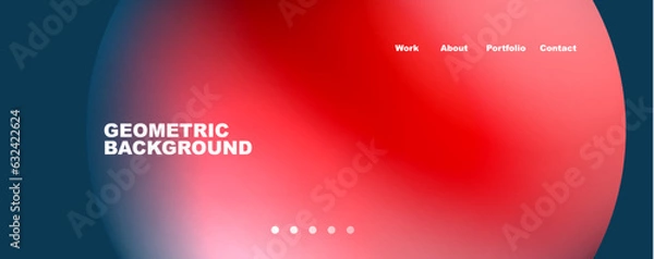 Obraz Round shapes and circles geometric abstract background. Vector Illustration For Wallpaper, Banner, Background, Card, Book Illustration, landing page