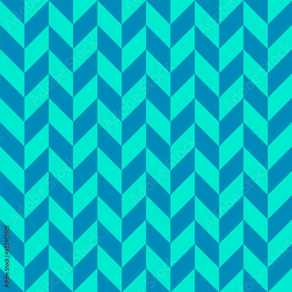 Fototapeta Blue Chevrons seamless pattern background retro vintage design