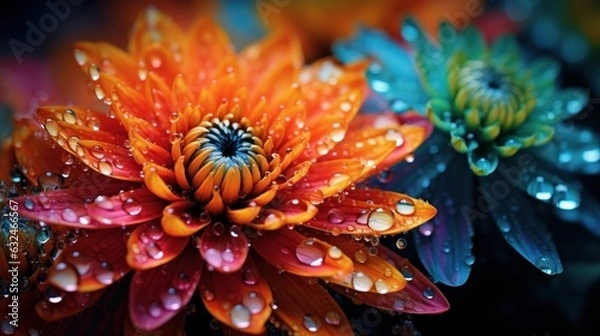 Obraz Epic Photography Shot of Flowers Blooming Background, Lively Summer Season Concept. Generative Ai