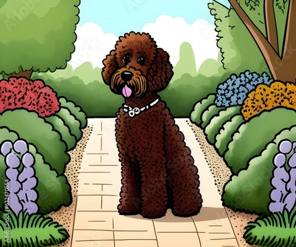 Obraz Labradoodle Dog, Generative AI Illustration