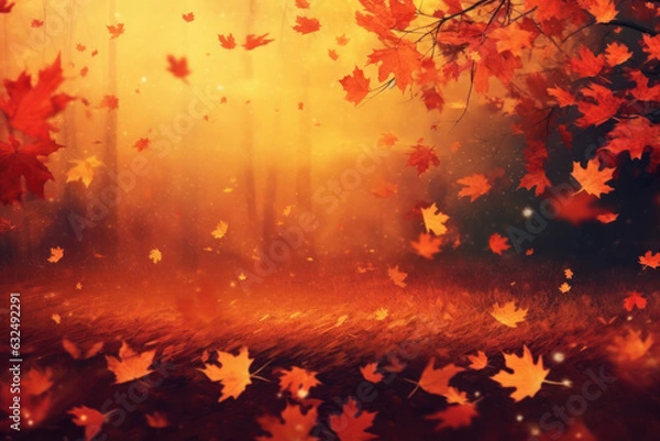 Fototapeta Autumn background generative AI