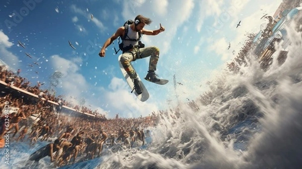 Fototapeta a man jumping in the air