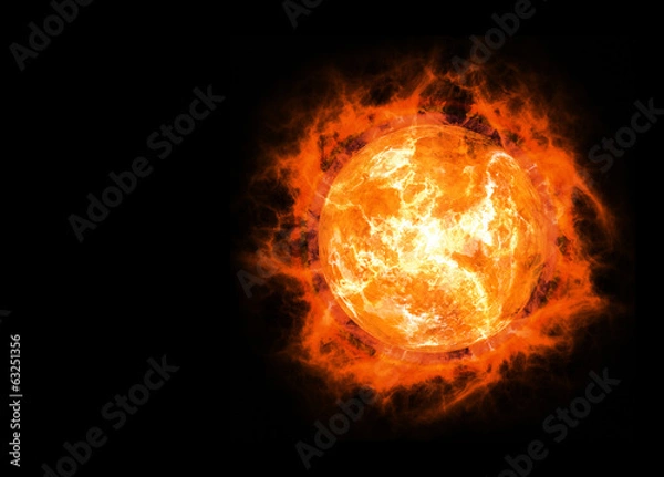 Obraz bright hot planet on a dark backgrounds