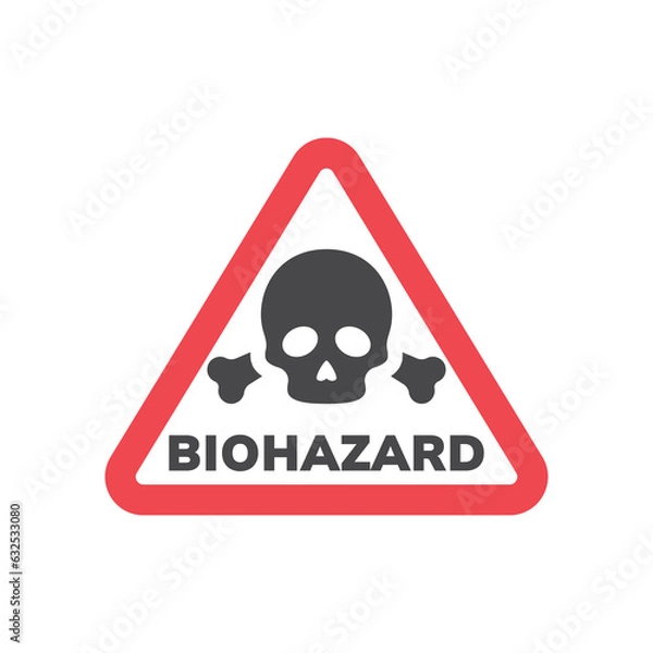 Fototapeta Danger biohazard warning sign. Vector label hazard sticker.