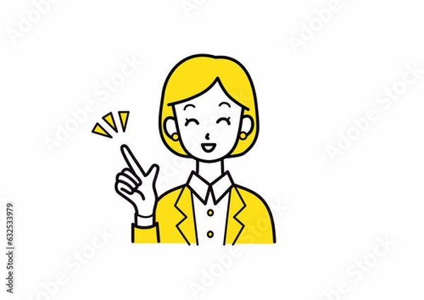 Fototapeta 笑顔でポイントを説明する女性