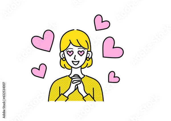 Fototapeta 目がハートの女性