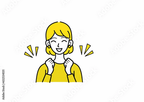 Obraz ファイトポーズの女性