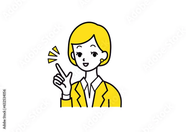 Fototapeta 指を指すスーツの女性