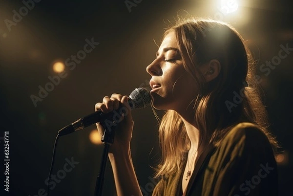 Obraz shot of a female singer performing on stage