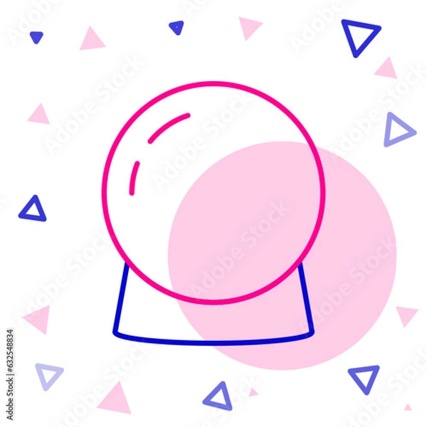 Fototapeta Line Magic ball icon isolated on white background. Crystal ball. Colorful outline concept. Vector