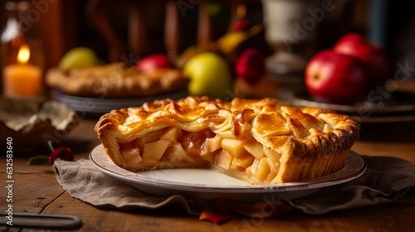 Obraz apple pie with cinnamon