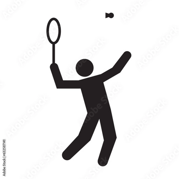 Obraz Badminton icon. Olympic athlete icon.
