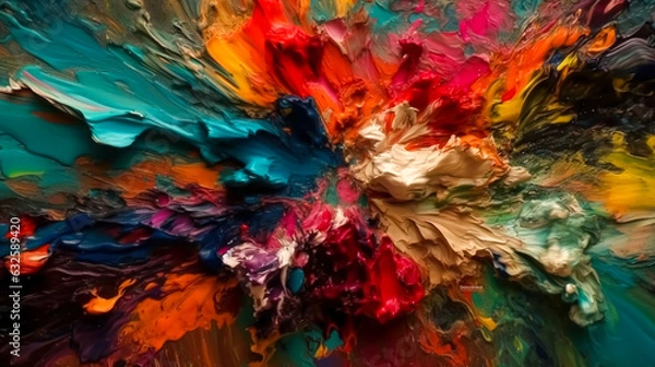 Obraz Abstract background with paint bright colors, generative AI.