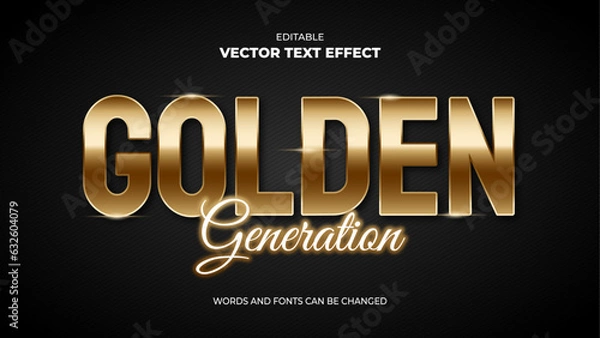 Fototapeta golden generation editable text effect