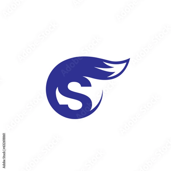Fototapeta   FOX creative modern logo and  S letter logo  simple design with vector graphic.