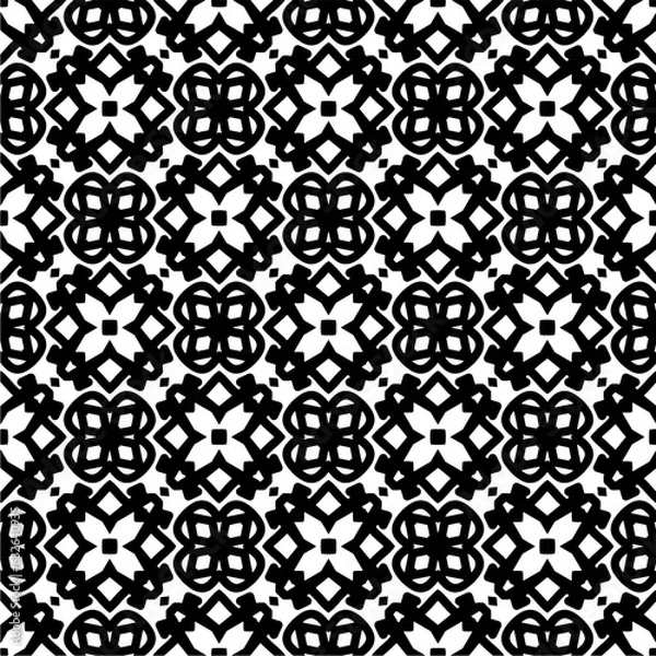 Fototapeta Black and white  pattern . Figures ornament.Seamless pattern for fashion, textile design,  on wall paper, wrapping paper, fabrics and home decor.