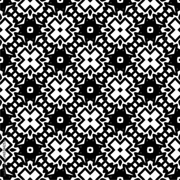 Fototapeta Black and white  pattern . Figures ornament.Seamless pattern for fashion, textile design,  on wall paper, wrapping paper, fabrics and home decor.
