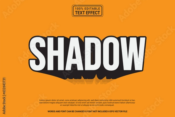 Fototapeta Editable text effect Shadow 3d cartoon template stlye modren premium vector