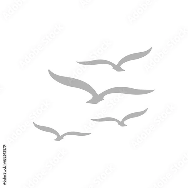 Fototapeta seagulls icon on a white background, vector illustration