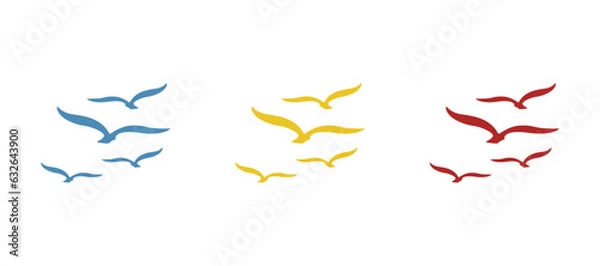 Fototapeta seagulls icon on a white background, vector illustration