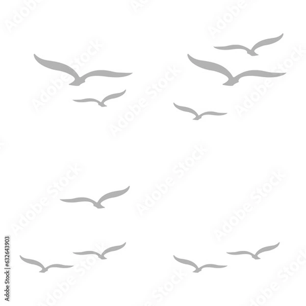 Obraz seagulls icon on a white background, vector illustration
