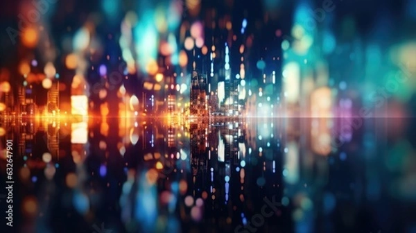 Obraz abstract blurred city lights background generative AI