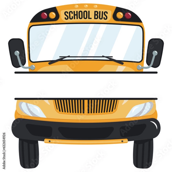 Fototapeta School Bus Driver Split Name Frame Template